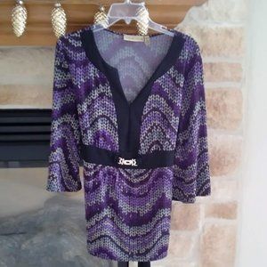Notations Purple Tunic Top